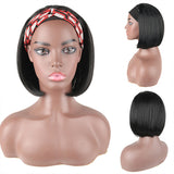 Flytonn-Black Fashion Casual Solid Patchwork Wigs  (Without Headscarf)