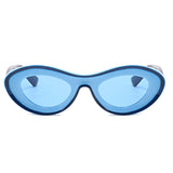 Flytonn-Blue Casual Daily Solid Patchwork Sunglasses