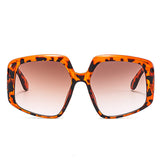 Flytonn-Leopard Print Casual Solid Leopard Patchwork Sunglasses