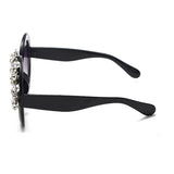 Flytonn-Black Fashion Casual Patchwork Rhinestone Sunglasses