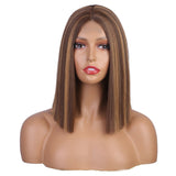 Flytonn-Brown Fashion Patchwork Wigs