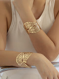 Flytonn-Geometric Hollow Leaves Shape Bracelet Accessories