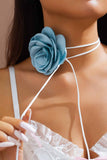 Flytonn-Valentine's Day gift Satin Flower Choker Necklace