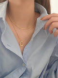 Flytonn- 1PC Pendant Necklace Layered Necklace For Women's Street Daily Birthday Party Alloy