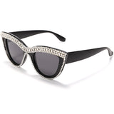 Flytonn-Black Fashion Casual Vintage Patchwork Rhinestone Sunglasses
