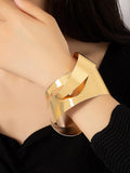 Flytonn-Geometric Hollow Solid Color Bracelet Accessories