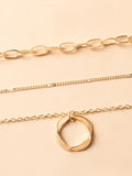 Flytonn- 1PC Chain Necklace Layered Necklace For Women's Daily Alloy