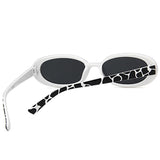 Flytonn-Black White Fashion Casual Patchwork Sunglasses