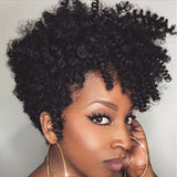 Flytonn-Black Fashion Personality Short Curly Hair Wigs