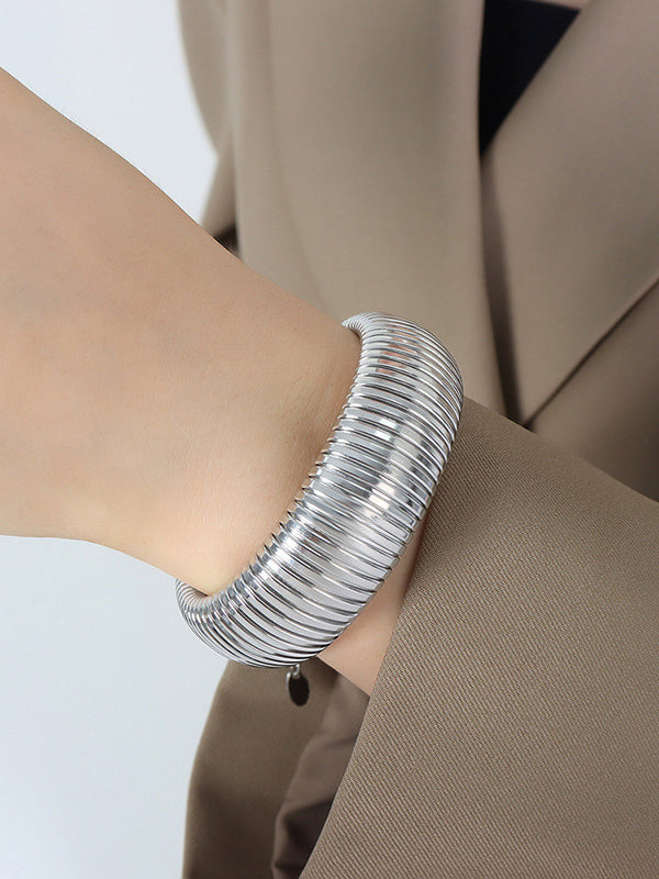 Flytonn-Pleated Solid Color Bracelet Accessories