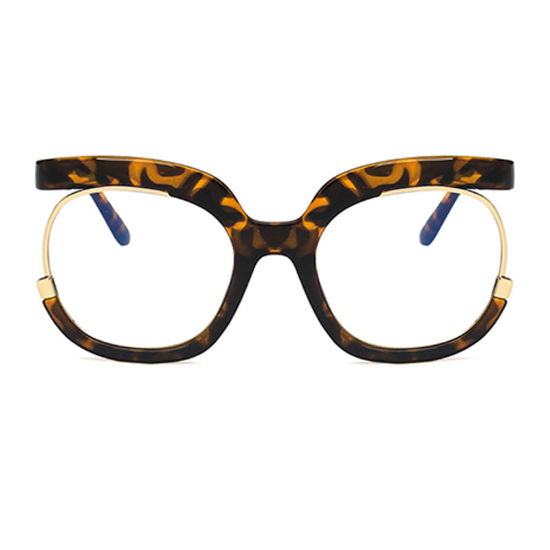 Flytonn-Leopard Print Fashion Casual Patchwork Asymmetrical Sunglasses
