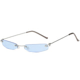 Flytonn-Blue Casual Solid Patchwork Sunglasses