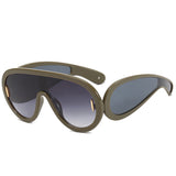 Flytonn-Yellow Casual Daily Solid Patchwork Sunglasses