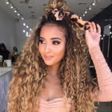 Flytonn-Gold Fashion Personality Long Curly Wigs