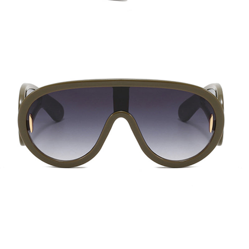 Flytonn-White Casual Daily Solid Patchwork Sunglasses
