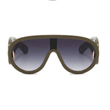 Flytonn-Green Casual Daily Solid Patchwork Sunglasses