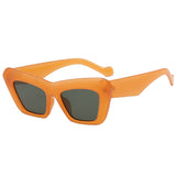 Flytonn-Caramel Colour Fashion Casual Solid Patchwork Sunglasses