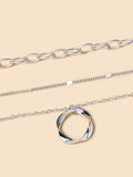 Flytonn- 1PC Chain Necklace Layered Necklace For Women's Daily Alloy