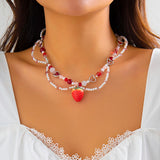 Flytonn-Hannah Chain Strawberry Pendant Necklace