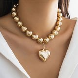 Flytonn-Paris Big Love Heart Pendant Choker Necklace