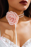 Flytonn-Valentine's Day gift Satin Flower Choker Necklace