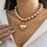 Flytonn-Paris Big Love Heart Pendant Choker Necklace