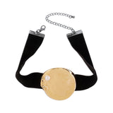 Flytonn-Deborah Big Metal Round Short Choker Necklace