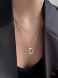 Flytonn- 1PC Pendant Necklace Layered Necklace For Women's Street Daily Birthday Party Alloy